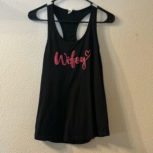 “Wifey” glitter tank top size medium